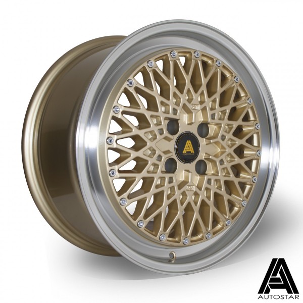 Autostar Minus Alloy Wheels Gold Finish 17x8 4x108 ET42 Set of 4